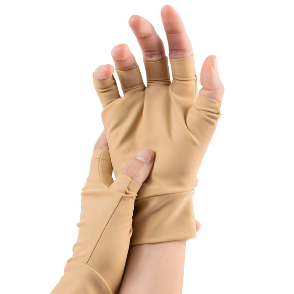 Light Skin Tone Fingerless Gloves for Covering Bruising Skin