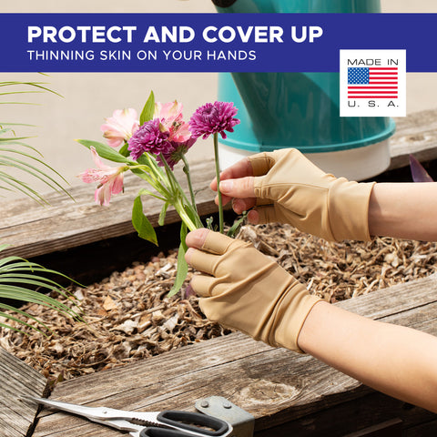 fingerless gardening gloves Light Skin Tone Fingerless Gloves for Covering Bruising