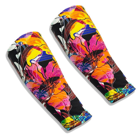 Shadow Garden Pattern Forearm Sleeves to Cover Thin Skin
