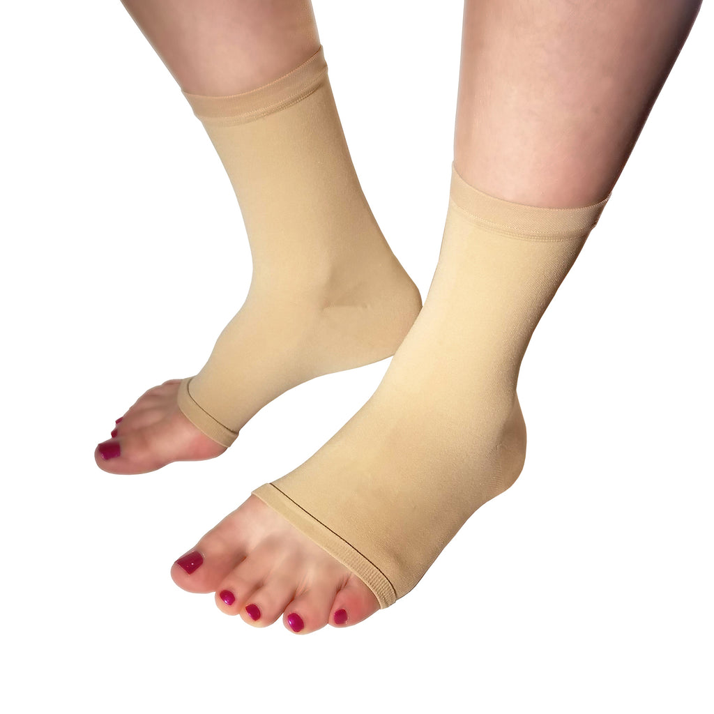 Light Skin Tone Foot and Ankle Compression Sleeves