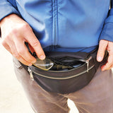 Solid Black Fanny Pack with Chrome Zippers