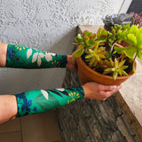 Banyan Green Pattern Forearm Sleeves for Thin Skin
