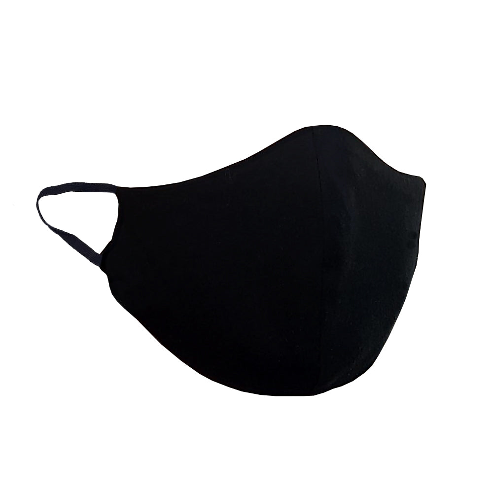 black washable face mask with two layers