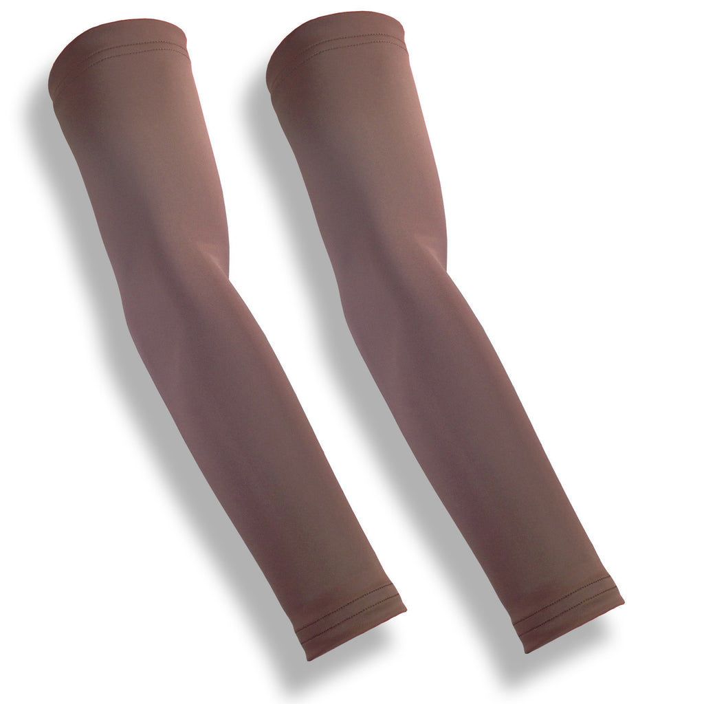 Brown Skin Tone Full Arm Sleeves to Protect Thin Skin