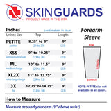 White Medical Forearm Protector Sleeves Size Chart