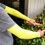 Neon Yellow Full Arm Protection Thinning Skin Sleeves
