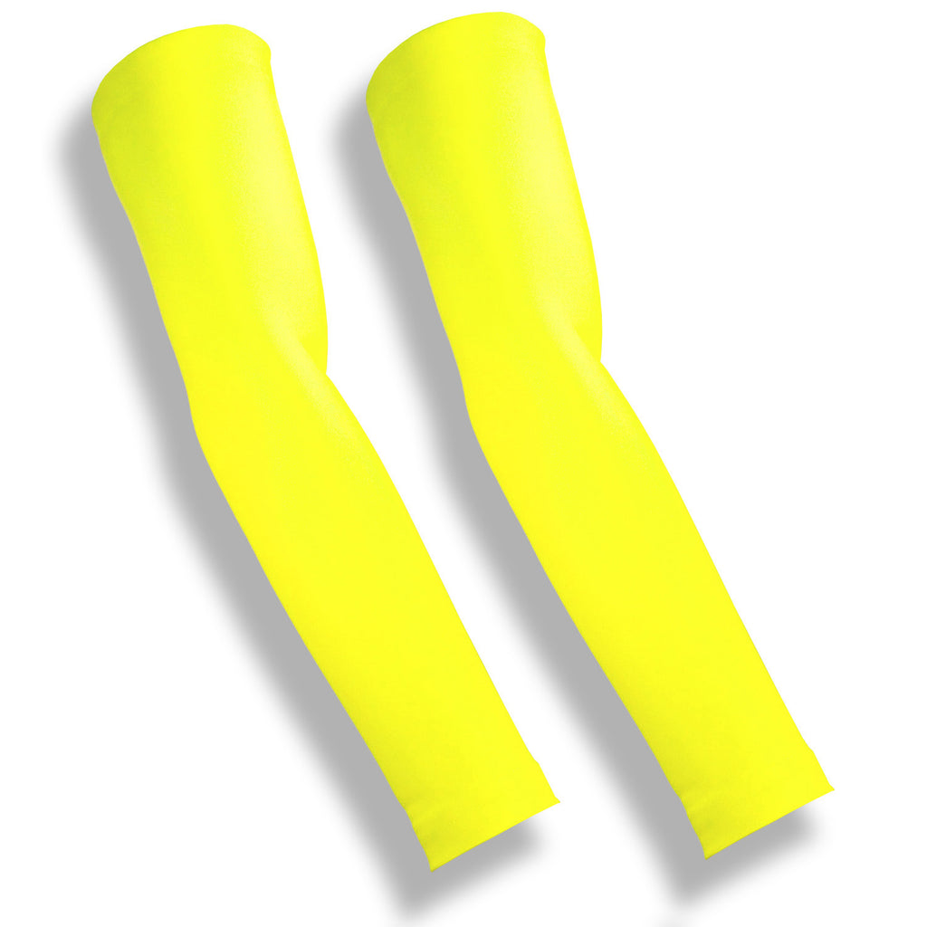 Neon Yellow Full Arm Protection Thin Skin Sleeves